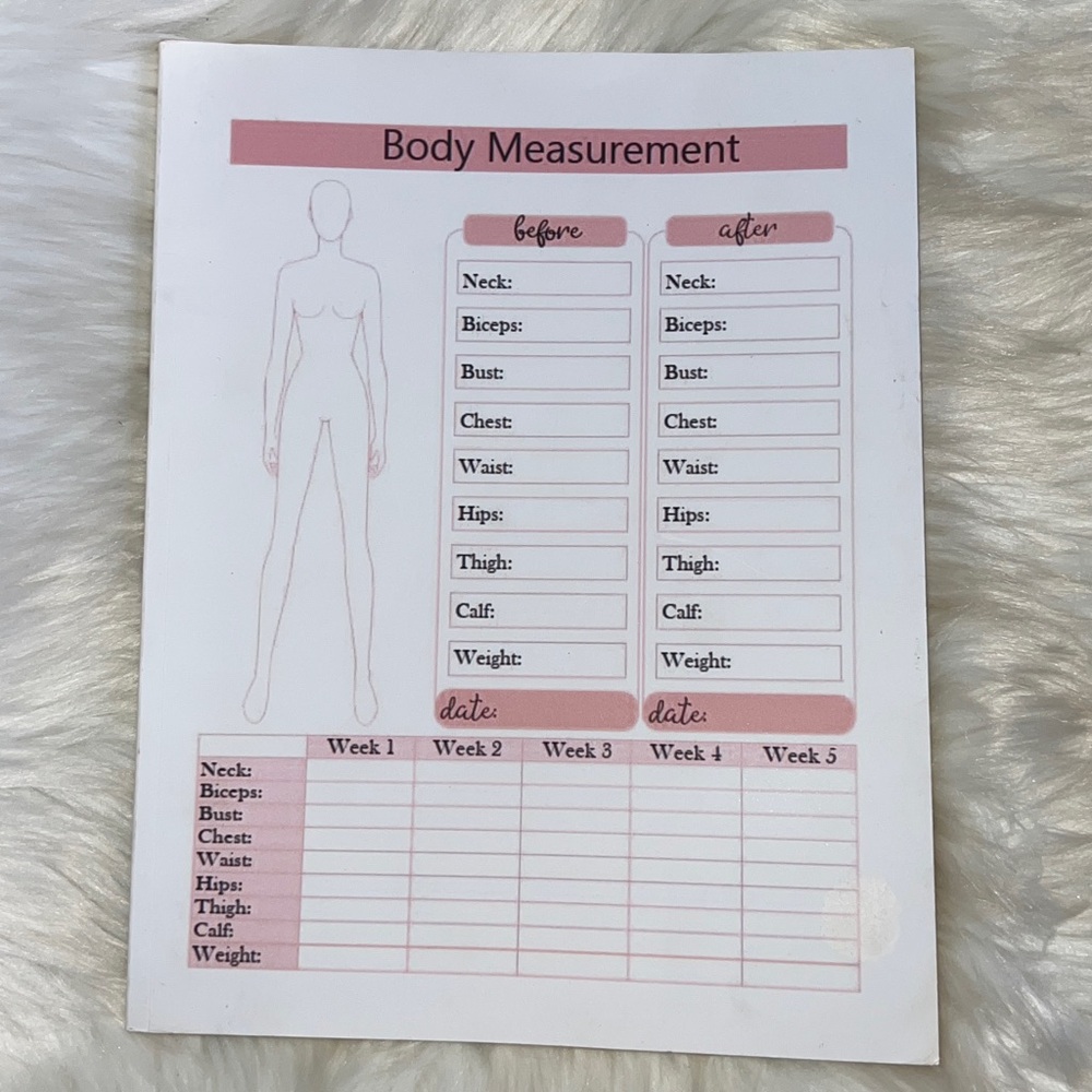 Woman Body Measurement Log Book, Journal, Notebook Tracker